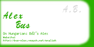 alex bus business card